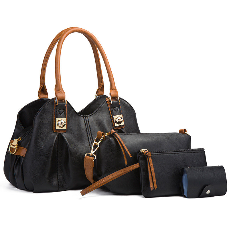 Wholesale PU Retro Mother and Child Bag Three Piece Set Handbag Single Shoulder Bag Diagonal Straddle Bag